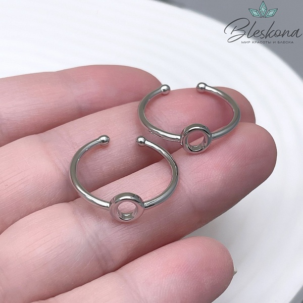 20 мм Цвет серебро, Кольцо безразмерное буква O