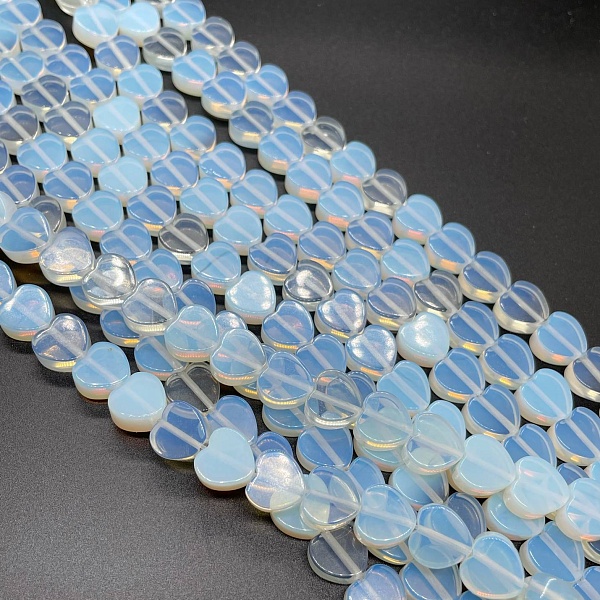 Лунный камень Сердца плоские (имитация) 10*10*5 мм