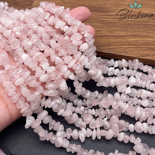 Крошка Мадагаскарский Розовый кварц ширина бусин ~ 6-13 мм