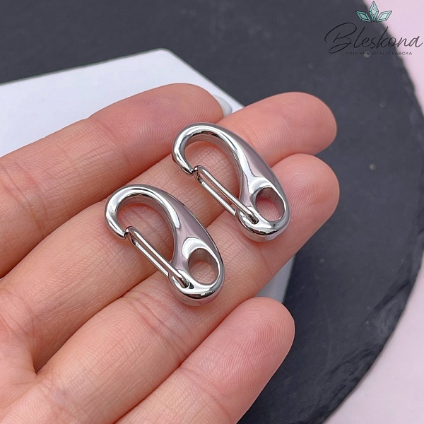 26*12,5 мм Цвет серебро, Замок карабин 