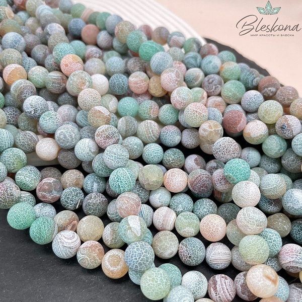 Агат Кракле зеленый 10 мм