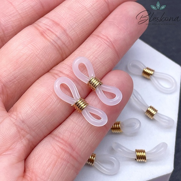 Держатель силиконовый цвет золото 19мм уп.10 шт