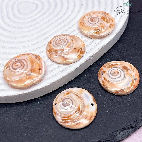 Коннектор перламутр круг 30 мм