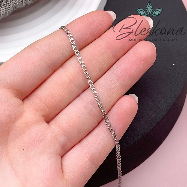 Цепь №143 цвет серебро 2,7*2 мм 