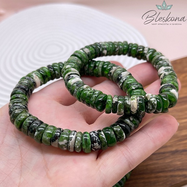 Диопсид рондель 10 мм сет 18 см №1