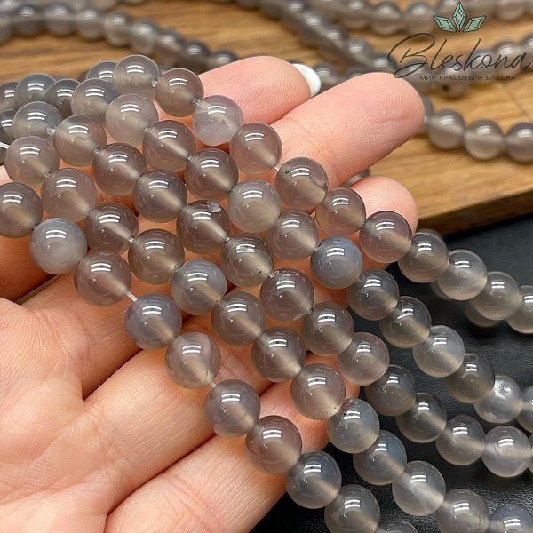 Агат серый 8 мм