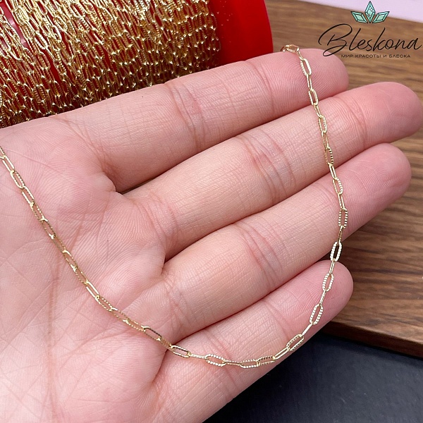Цепь №73-1 цвет золото 5*2,5 мм