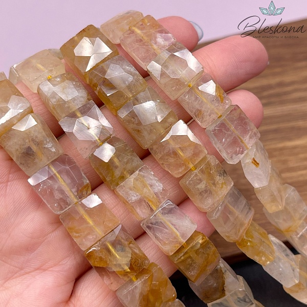 Цитрин квадрат огранка 11 мм