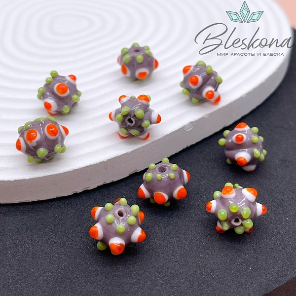 11*14 мм Бусина шар лиловый пупырчатый