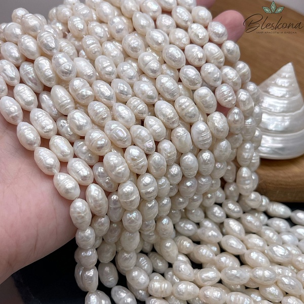 Жемчуг рис белый огранка 7,5 мм