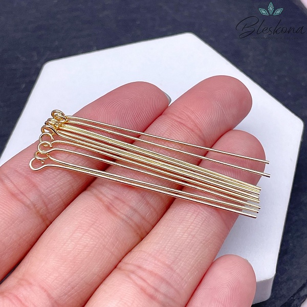 5 см*0,7 мм Цвет золото, Пины петелька жесткие уп. 10 шт.