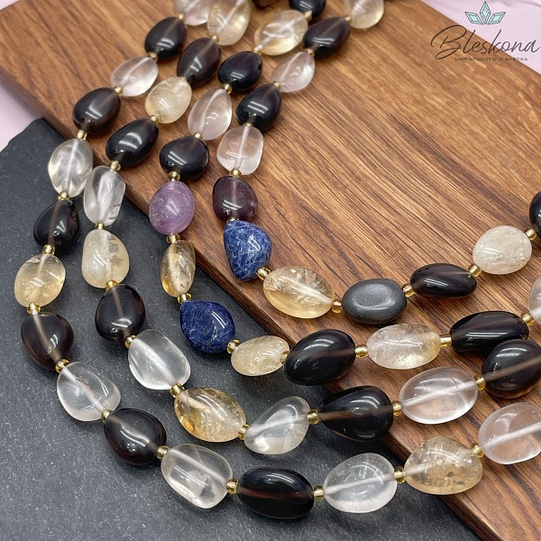 Микс из натуральных камней галтовка 10-10,5 мм 