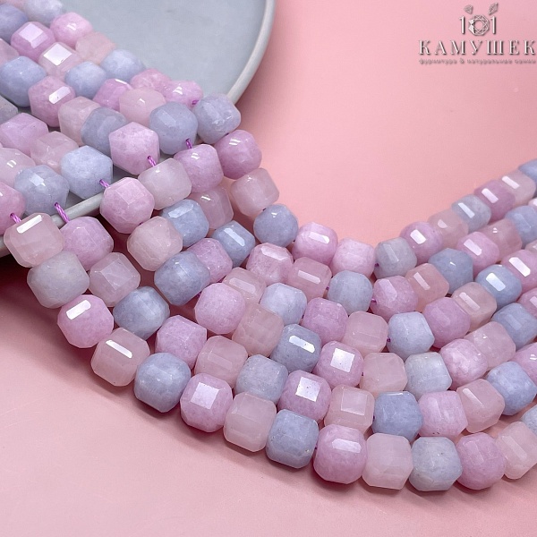 10*10 мм Микс Аквамарин, Аметист Лавандовый, Розовый кварц куб