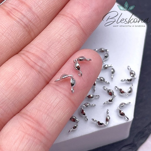 6,5*3 мм Цвет серебро, Каллоты двойное кольцо уп. 20 шт.