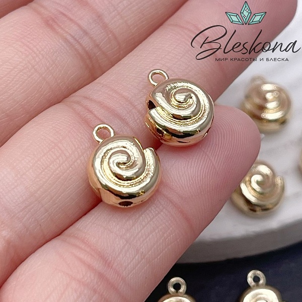 13*10,5 мм Цвет золото, Подвеска ракушка улитка