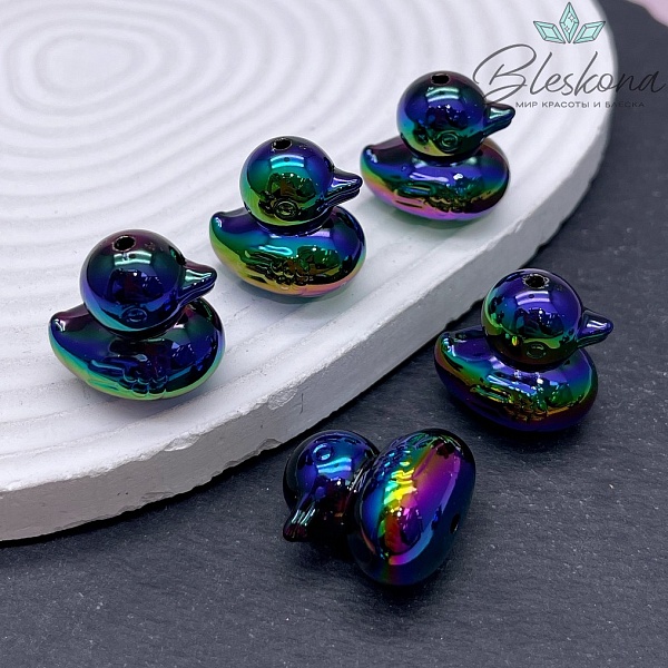 22*21 мм Бусина Уточка хамелеон №2