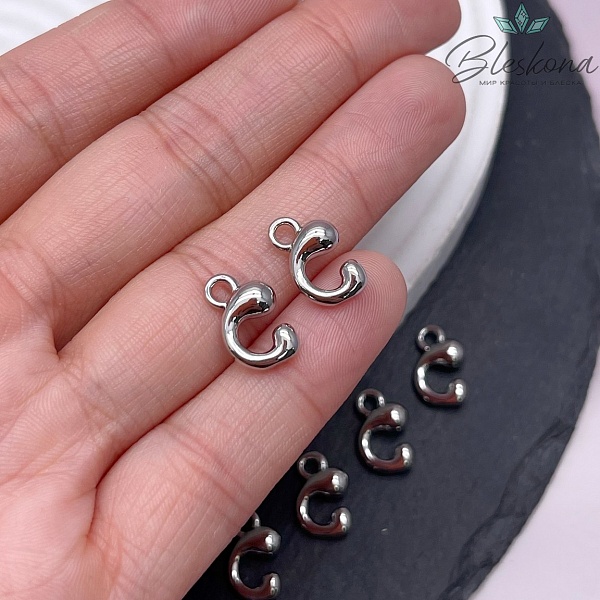 13 мм Цвет серебро, Буква гладкая G