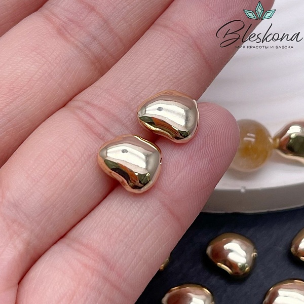 10,5*9 мм Цвет золото, Бусина фриформ 