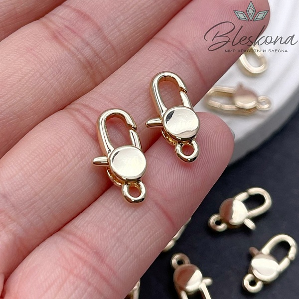 17*7 мм Цвет Золото, Замок Лобстер средний круг