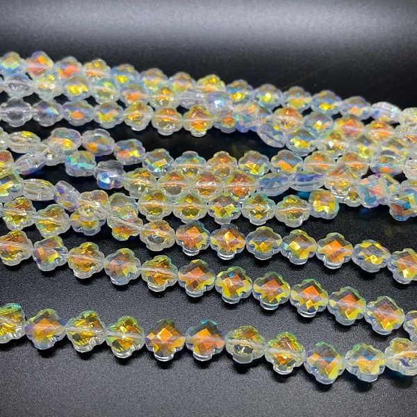 8 мм Стекло Lux, клевер, цвет AB 