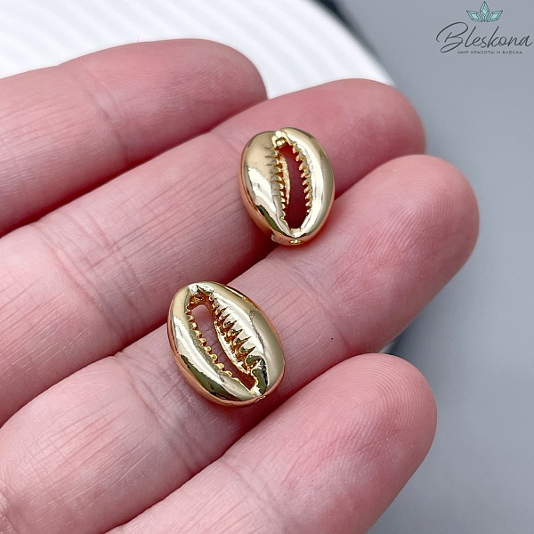 Коннектор Каури без петель Цвет золото 13,5*10мм 