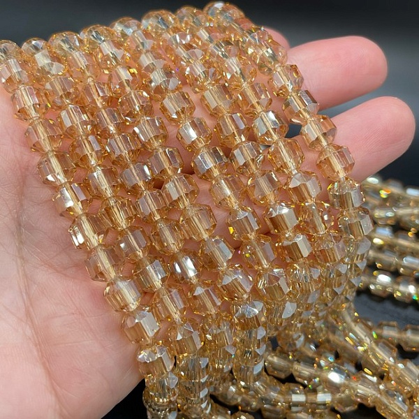 7 мм Стекло Lux, многогранник, цвет песочный