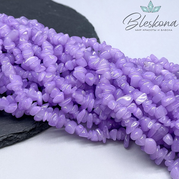 Крошка Кварц фиолетовый (тонированный) ширина бусин ~ 7-9 мм