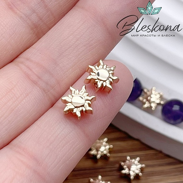 8 мм Цвет золото, Бусина солнце