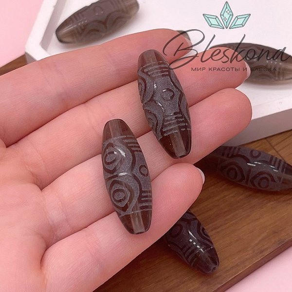 Бусина Дзи 6 глаз Дракона 30*11 мм