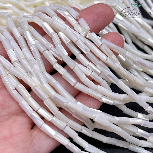 Перламутр белый трубочки 7,5*3,5 мм
