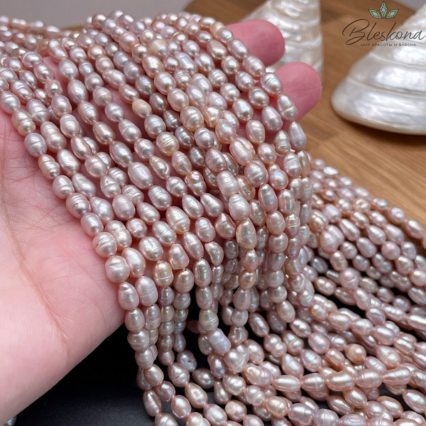 Жемчуг рис фиолетовый 4,3-4,8 мм 