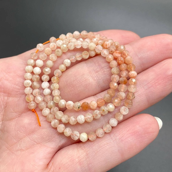 Солнечный камень микроогранка №3 ⌀3мм