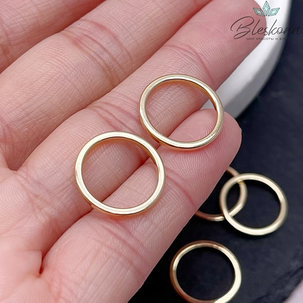 16 мм Цвет золото, Подвеска кольцо уп. 5 шт