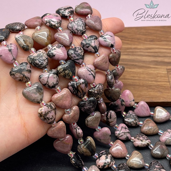 Сердца Родонит 14,5*14,5*6,5 мм