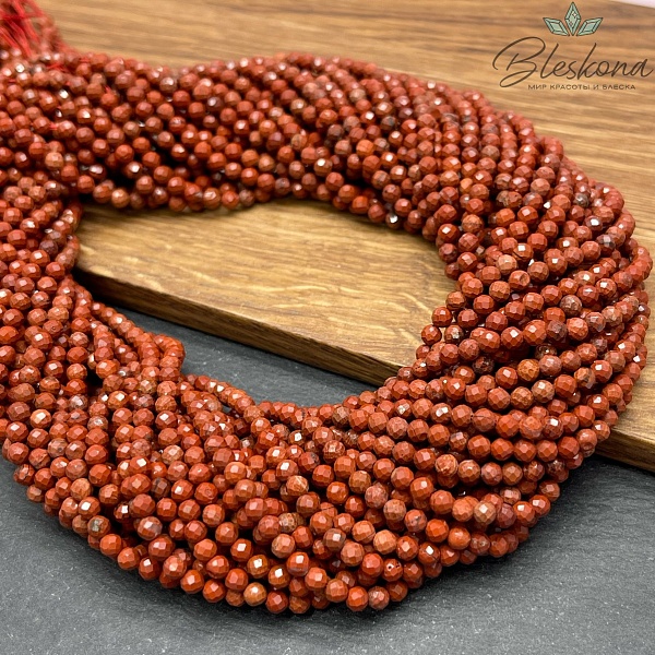 Яшма красная микроогранка 3,5 мм