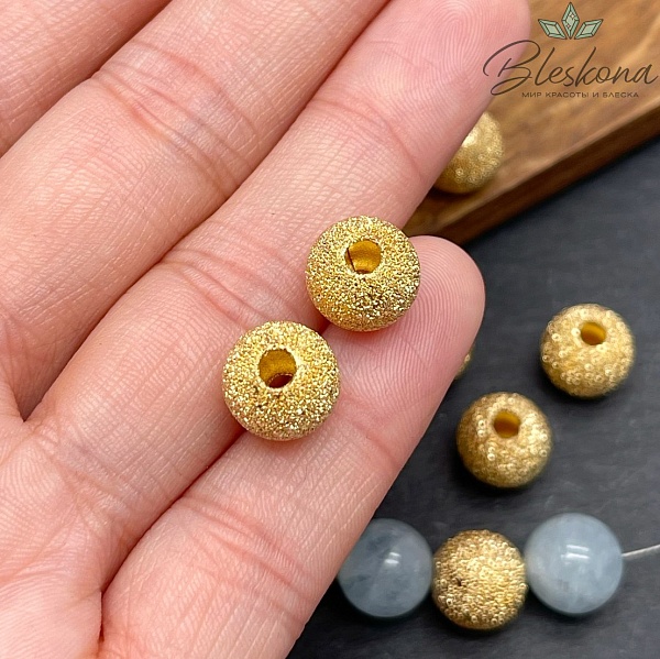 10 мм Цвет золото, Бусина фактурная 