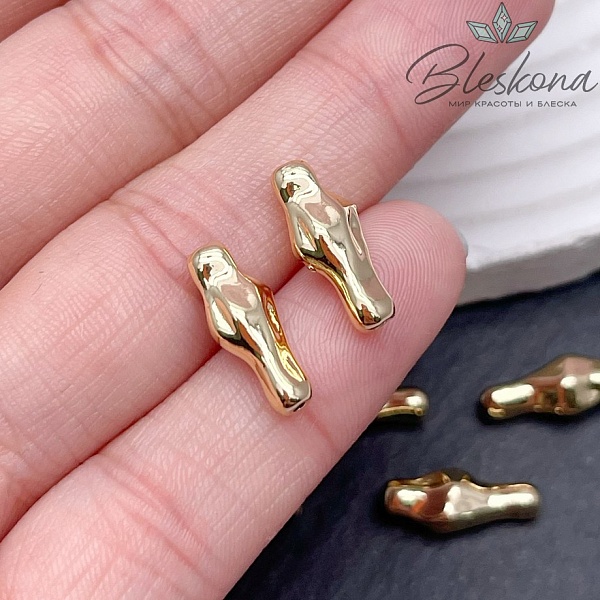 15*5 мм Цвет золото, Бусина фриформ