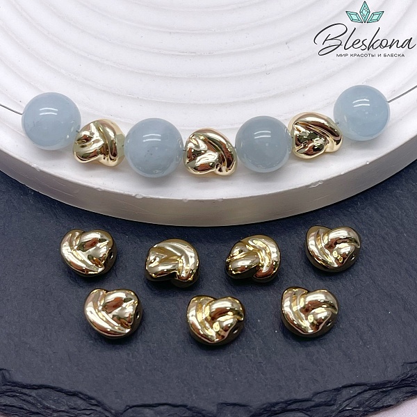 9,5*9 мм Цвет золото, Бусина фриформ 