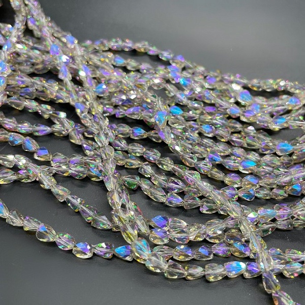 4*5 мм Стекло Lux, треугольник, песочный с переливом