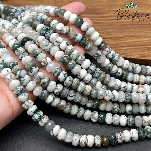 Агат древесный рондель 8*5 мм