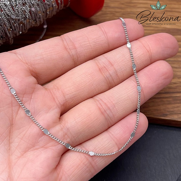 Цепь №22 цвет серебро 2*1,5 мм круг