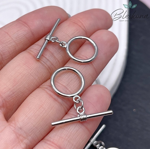 14*1,6 мм Цвет серебро, Замок Тогл Круг тонкий