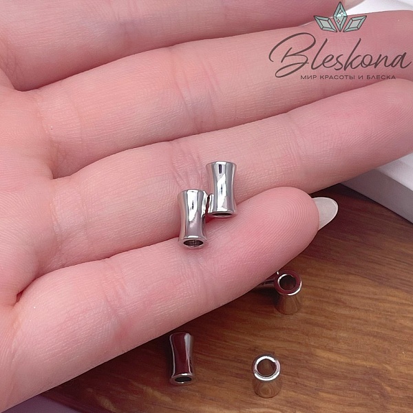 8*5 мм Цвет серебро, Бусина песочные часы