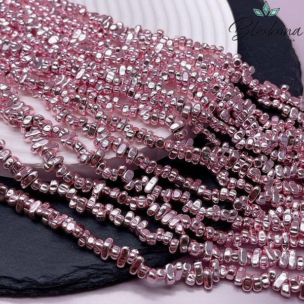 4,5-6 мм Гематин сколы шлифованные, цвет розовый имитация