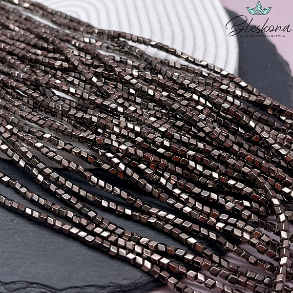 3 мм Гематин имитация, цвет коричневый №1 (шоколадный), геометрия