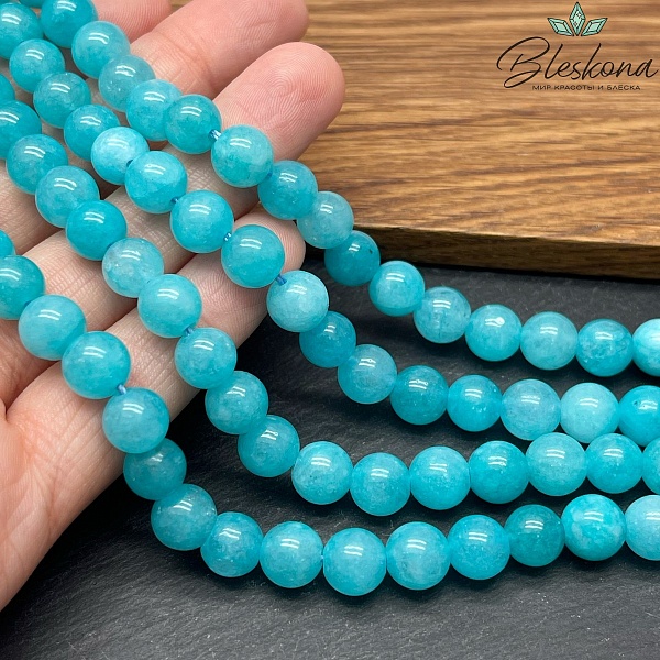 Кварц тонированный бирюзовый 8 мм