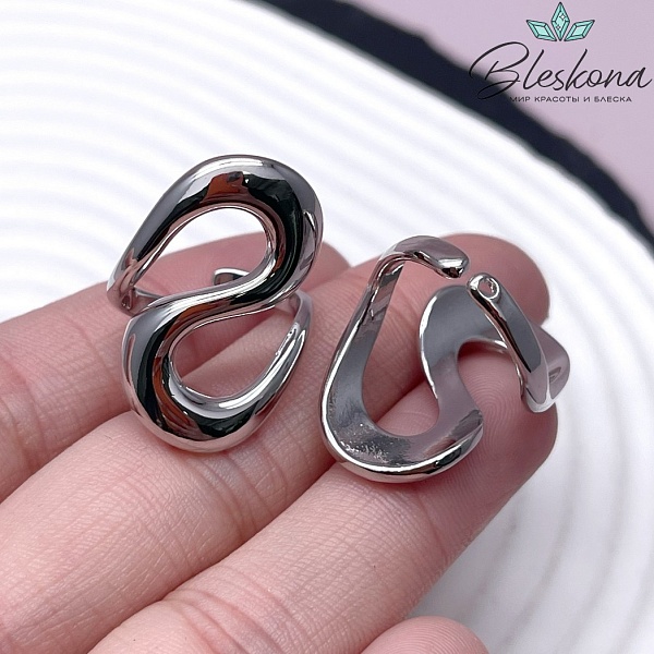 19,5 мм Цвет серебро, Кольцо безразмерное