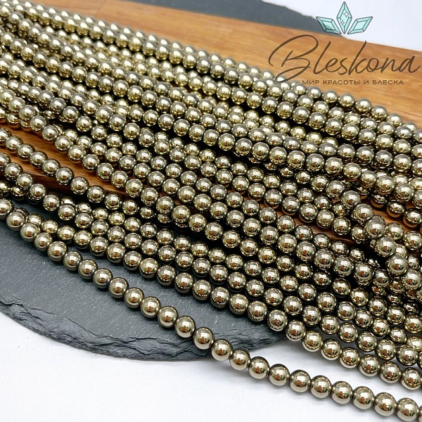 6 мм Гематин имитация, цвет темное золото №1