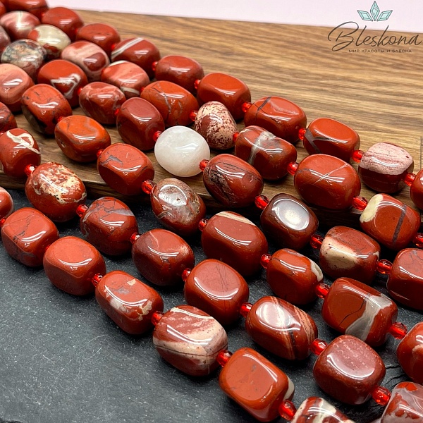 Яшма красная прямоугольник (13-18)*(11-12) мм