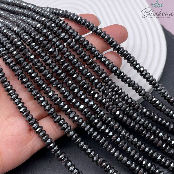 6*3мм Гематин имитация, рондель огранка